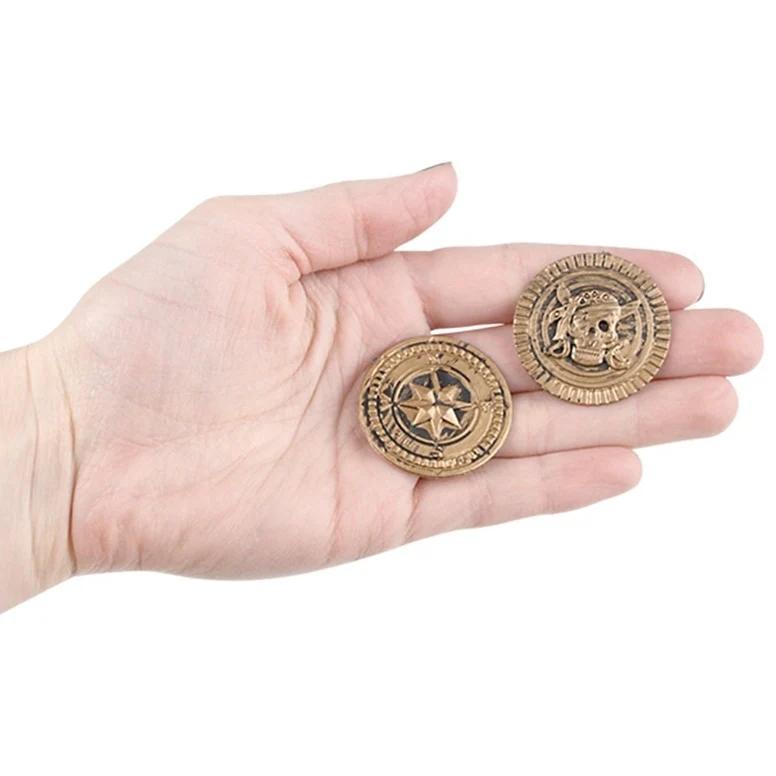 144 Pack of Aged Gold Pirate Coins - Image 2
