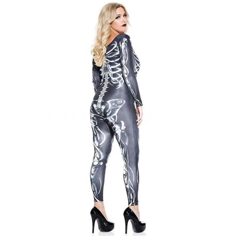 3D Skeleton Body Suit Plus Size Adult Costume - Image 2