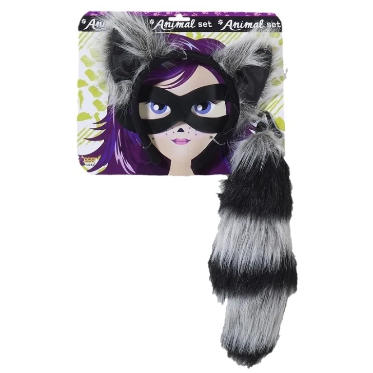 Raccoon Animal Ears and Tail Kit