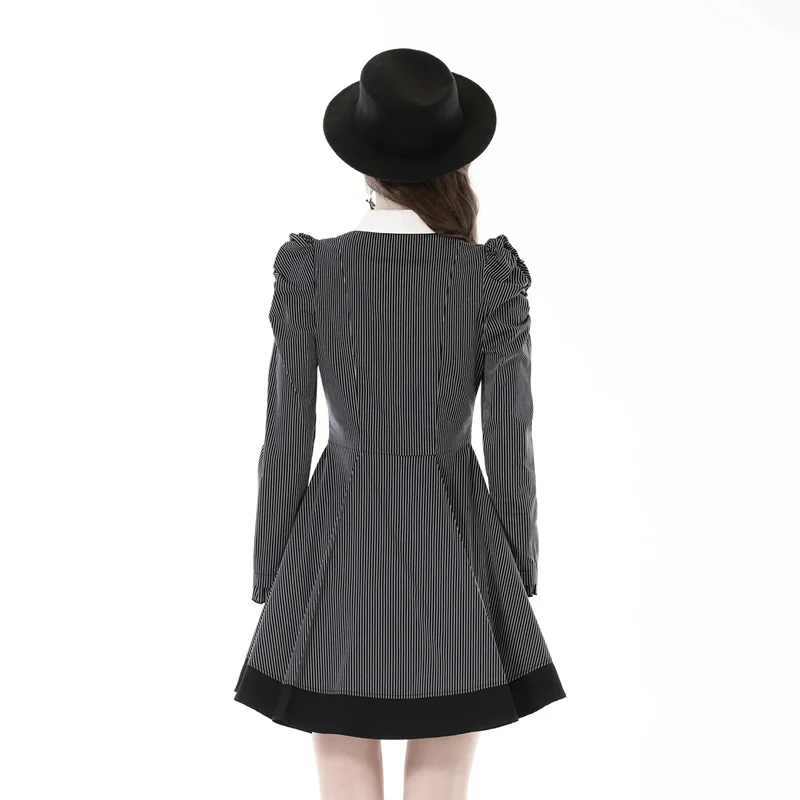 Black and White Striped Preppy Dress Adult - Image 3