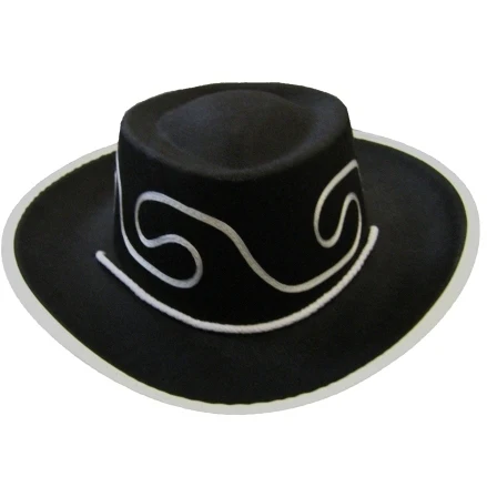 Black Embroidered Kids Cowboy Hat