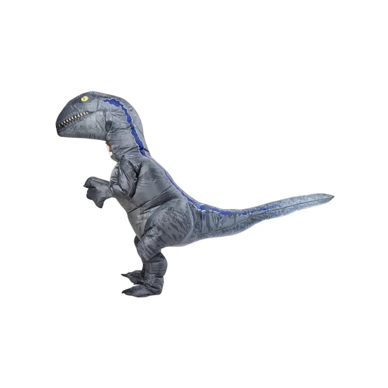 Blue Adult Inflatable Dinosaur Costume from Jurassic World - Image 4