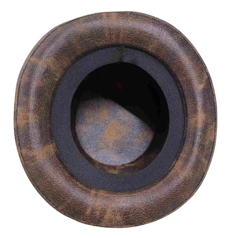 Brown Faux Leather Top Hat - Image 2