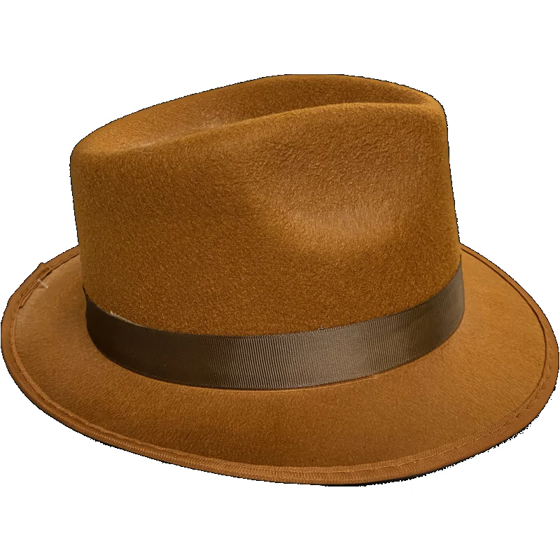 Brown Permalux Fedora with Brown Band - Image 2