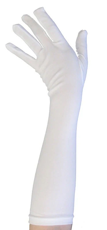 Child Long Nylon Glove White - 15-inch