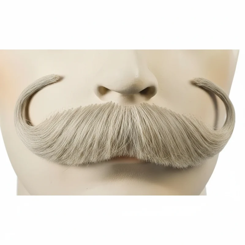 Deluxe Human Hair Handlebar Mustache - Image 5