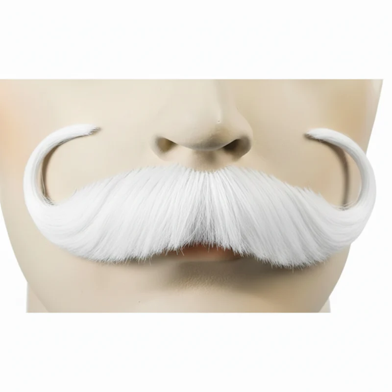 Deluxe Human Hair Handlebar Mustache - Image 7