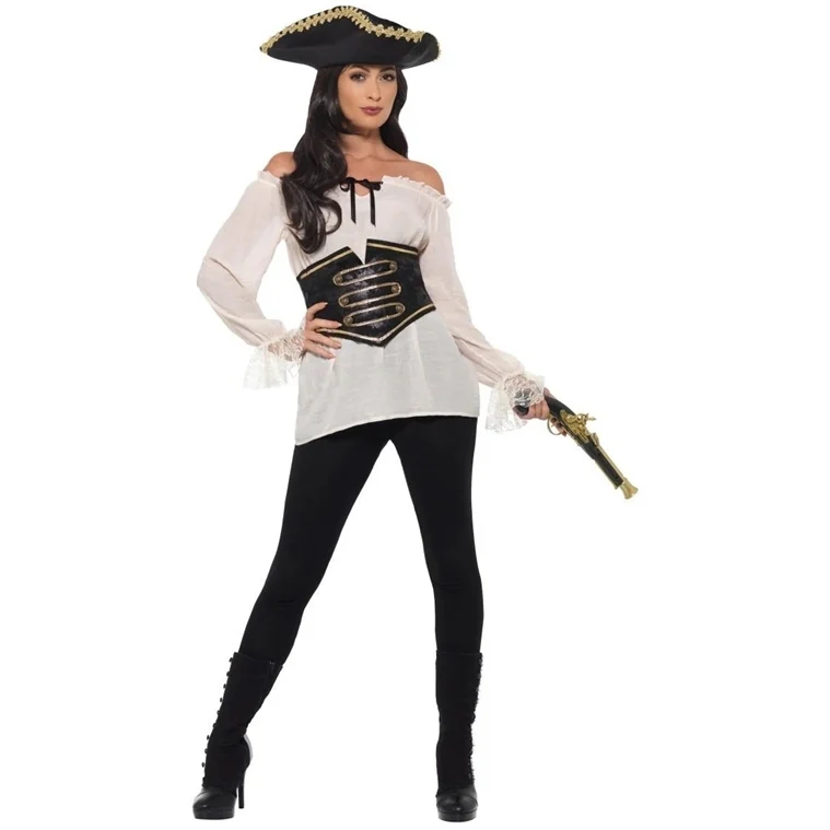 Deluxe Ladies Pirate Shirt - Image 3