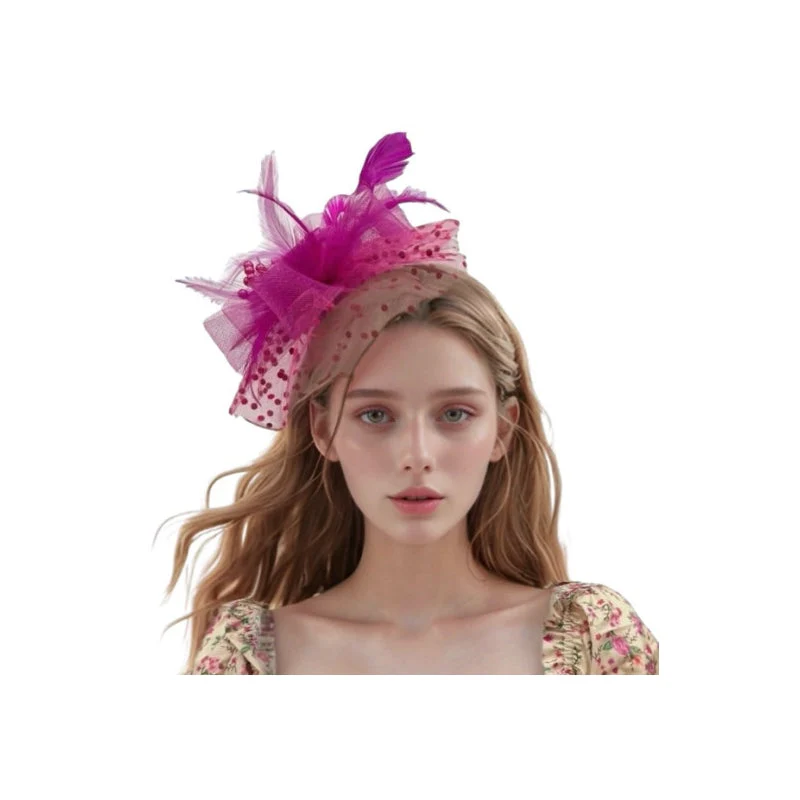 Fascinator Feather Headband with Veil - Image 2