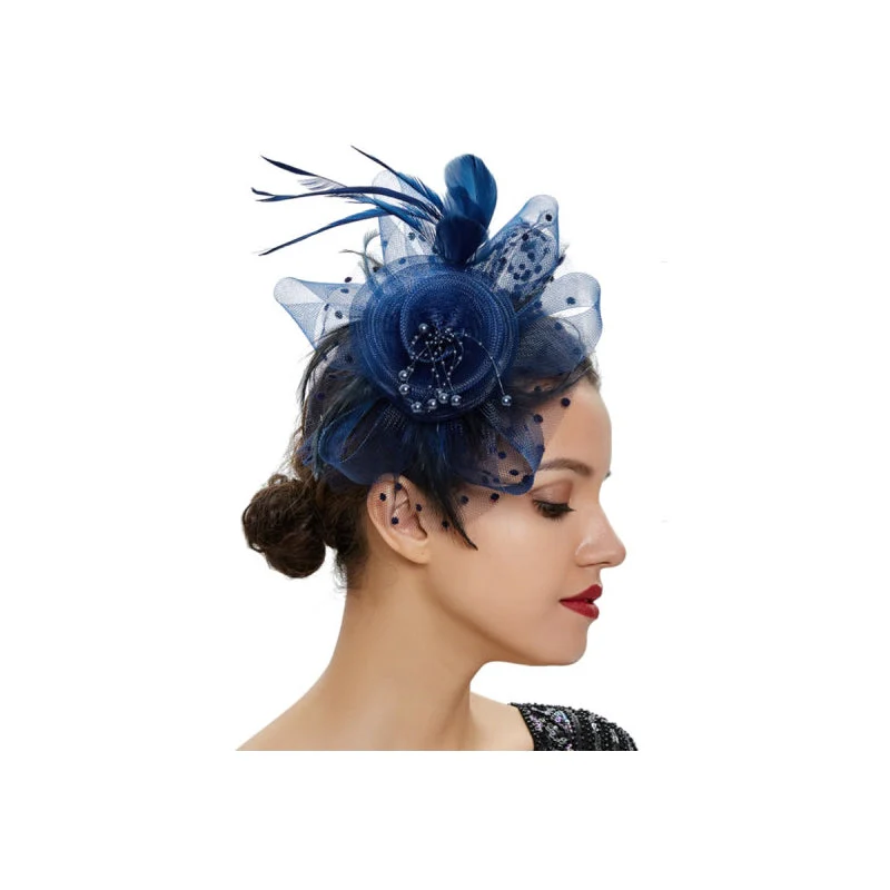 Fascinator Feather Headband with Veil - Image 3