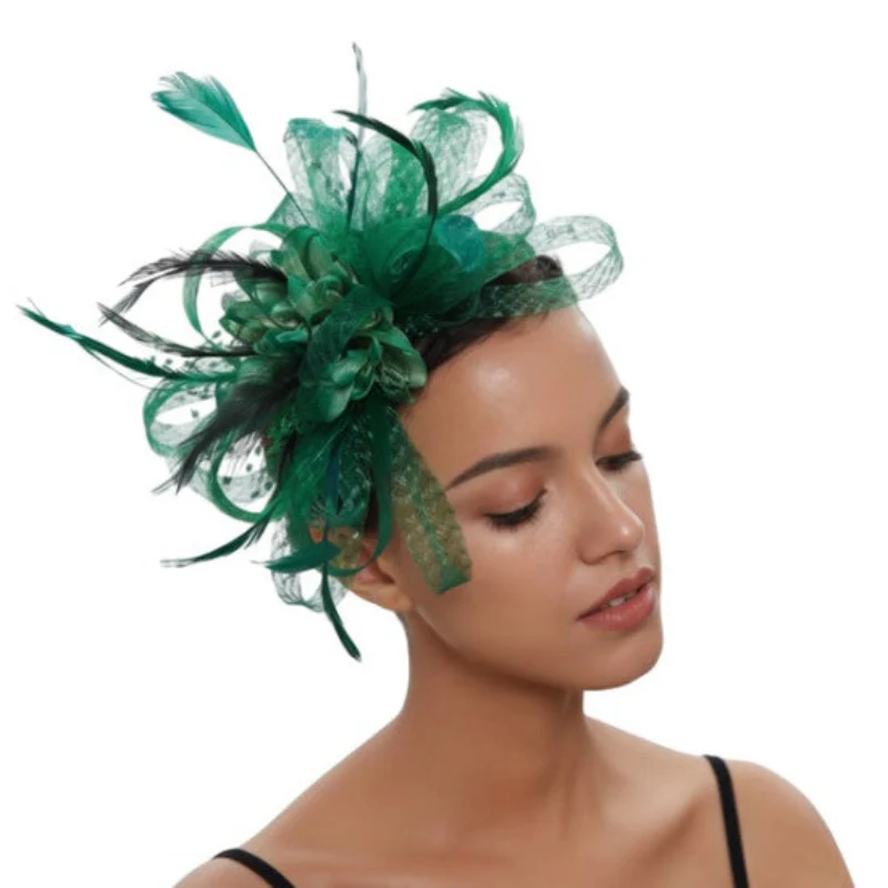 Fascinator Feather Headband with Veil - Image 5