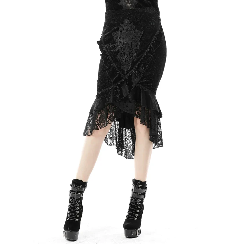 Gothic Classic Jaquard Tail Skirt Adult Black - Image 4
