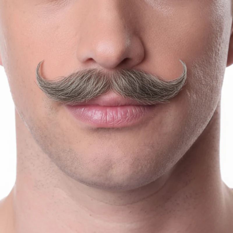 Human Hair English Handlebar Mustache - Image 2
