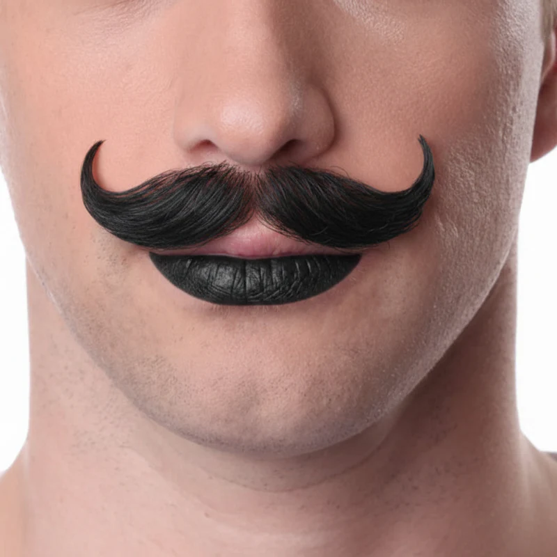 Human Hair English Handlebar Mustache - Image 3