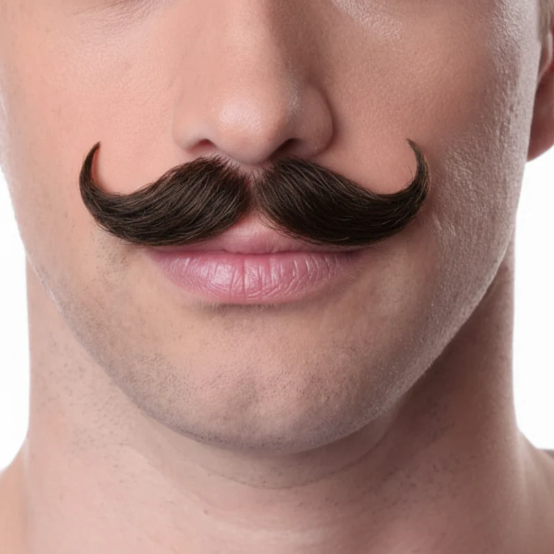 Human Hair English Handlebar Mustache - Image 4