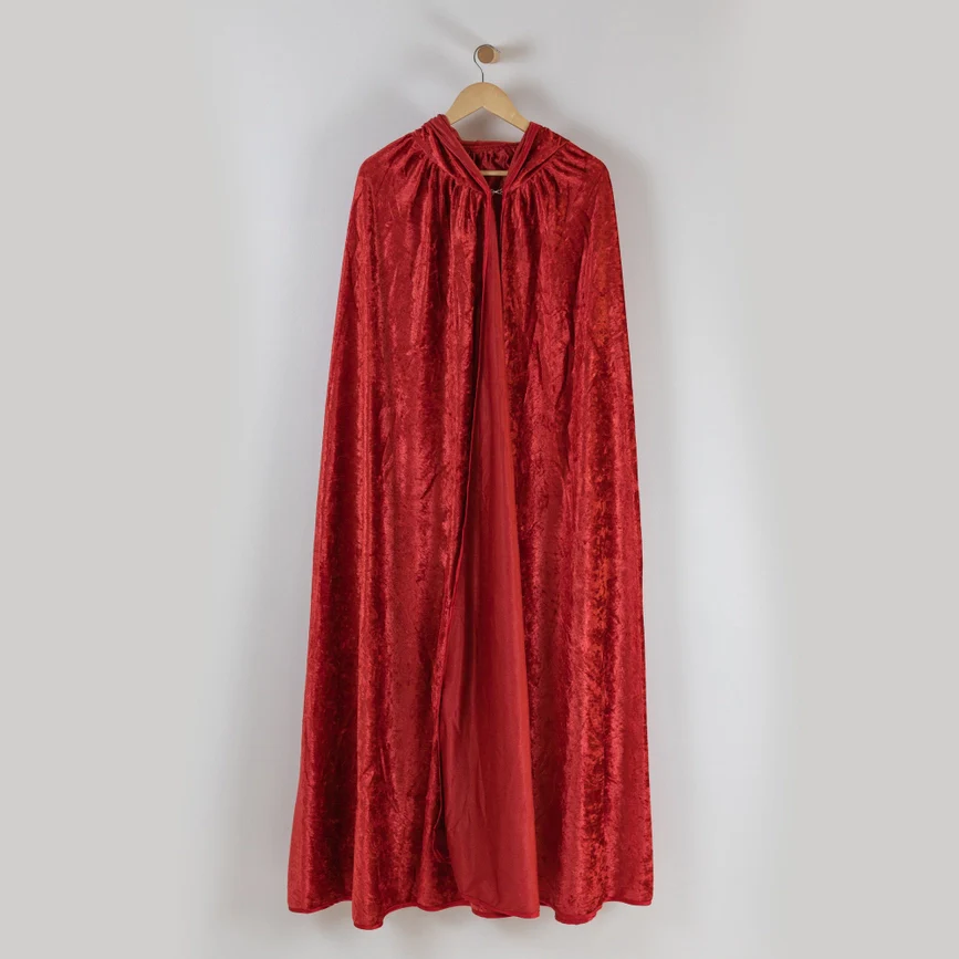 Kids Hooded Cloak - Crushed Velour Medieval Hooded Cape