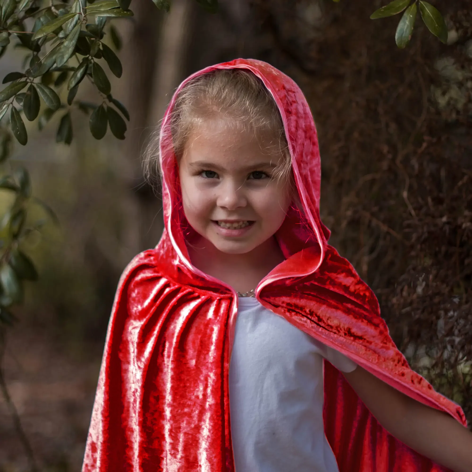 Kids Hooded Cloak - Crushed Velour Medieval Hooded Cape - Image 2