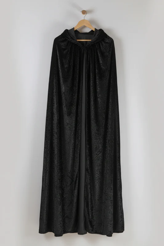 Kids Hooded Cloak - Crushed Velour Medieval Hooded Cape - Image 3