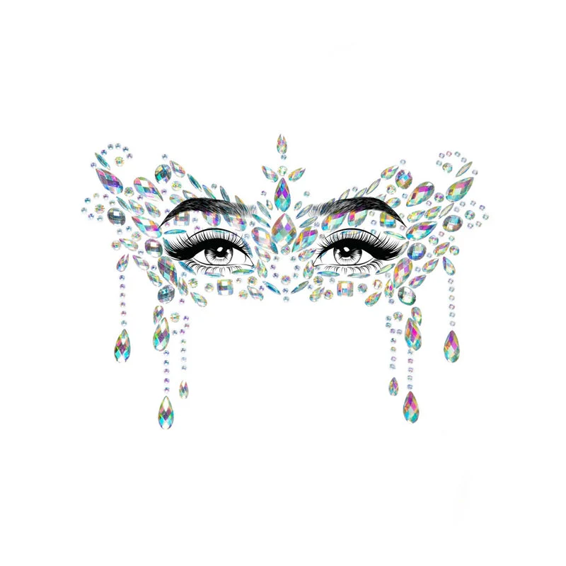 Masquerade Adhesive Face Jewels - Image 2