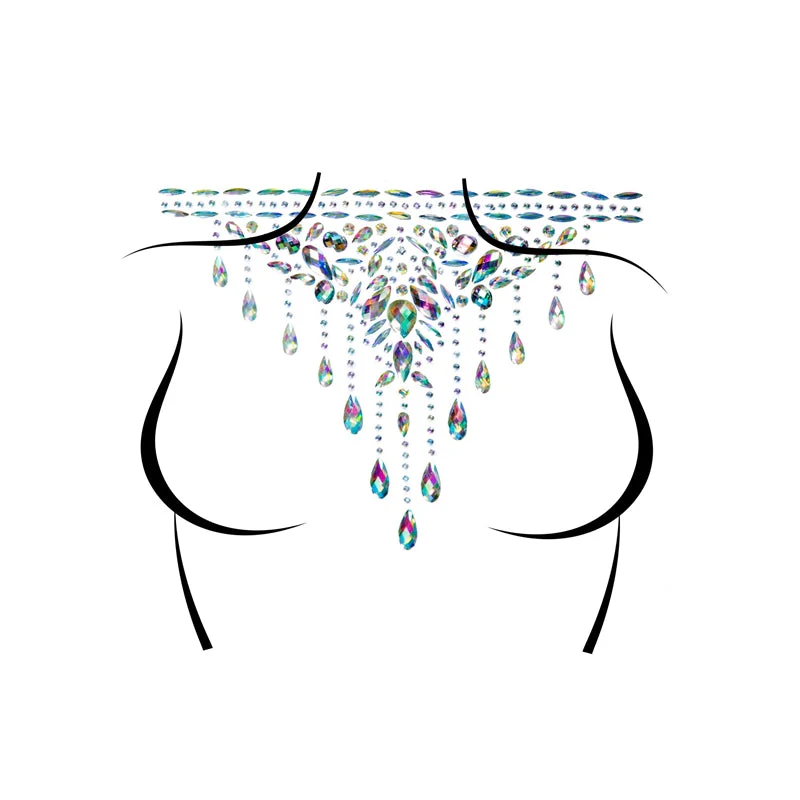 Masquerade Choker Rhinestone Stick-On Jewels