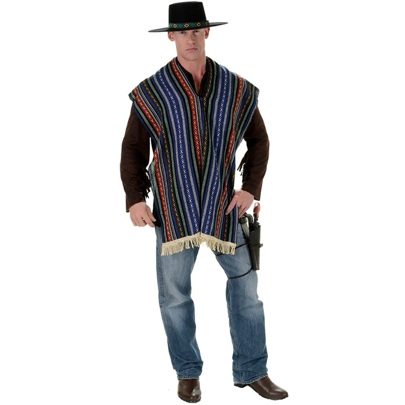 Mexican Western Bandito Serape Poncho