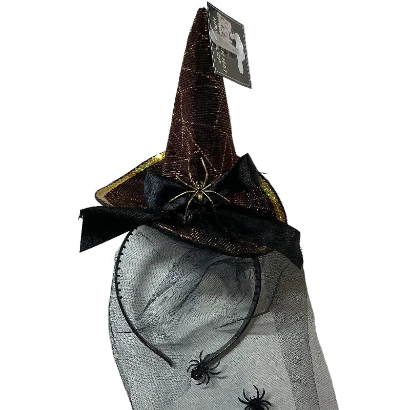 Mini Veil Witch Hat Headband - Image 2