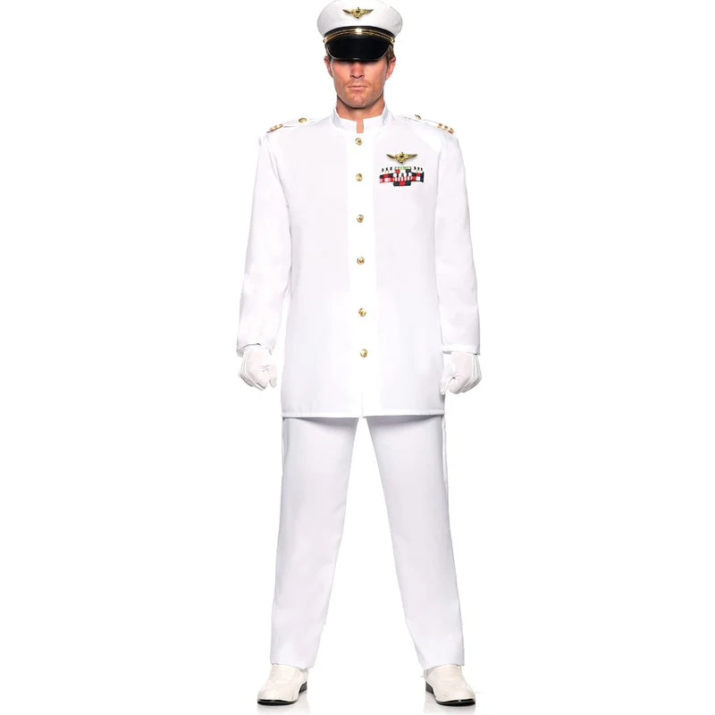 Navy Admiral White 4pc Adult Costume