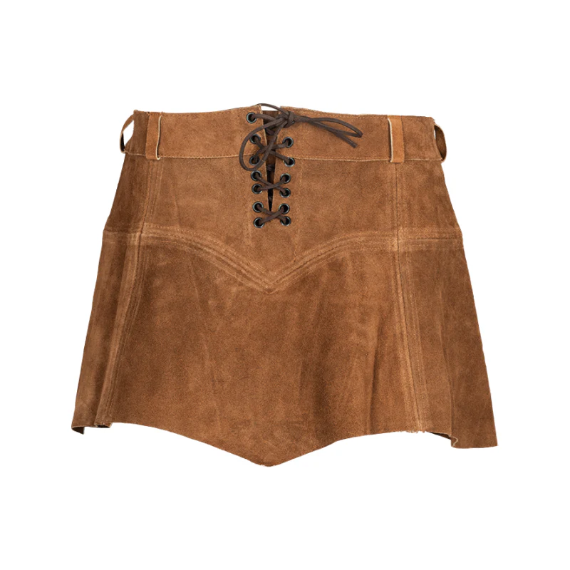 Nuala Suede Leather Skirt - Image 3