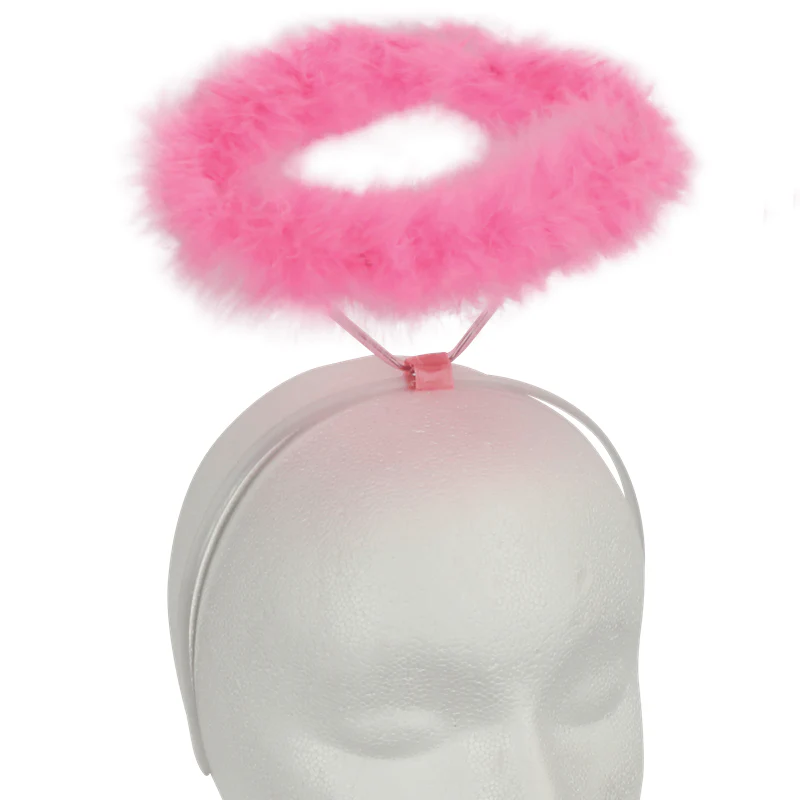 Pink Angel Halo with Marabou Feathers