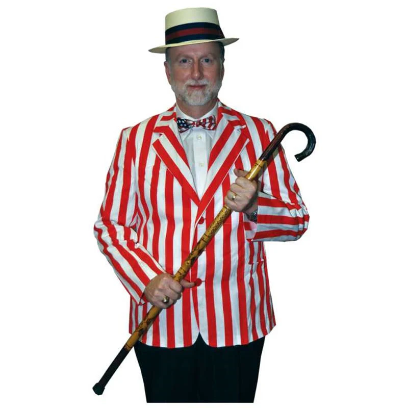 Red & White Striped Blazer
