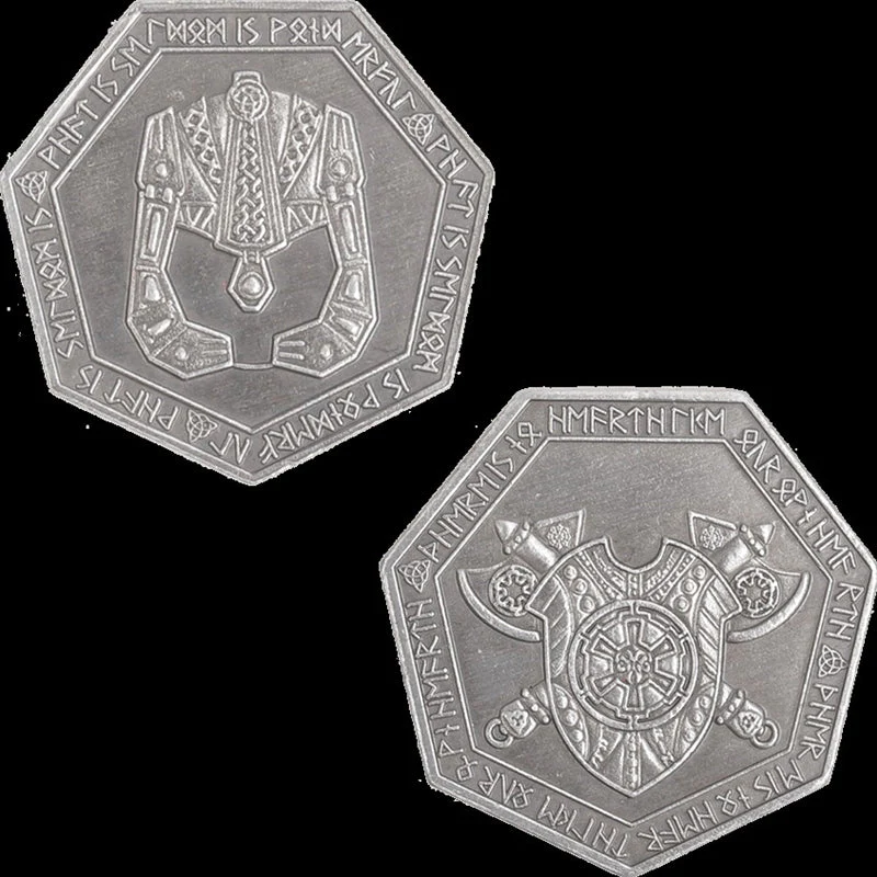 Set of 10 Silver Dwarven LARP Coins