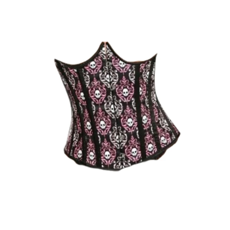 Skull Print Underbust Corset Adult Size Small