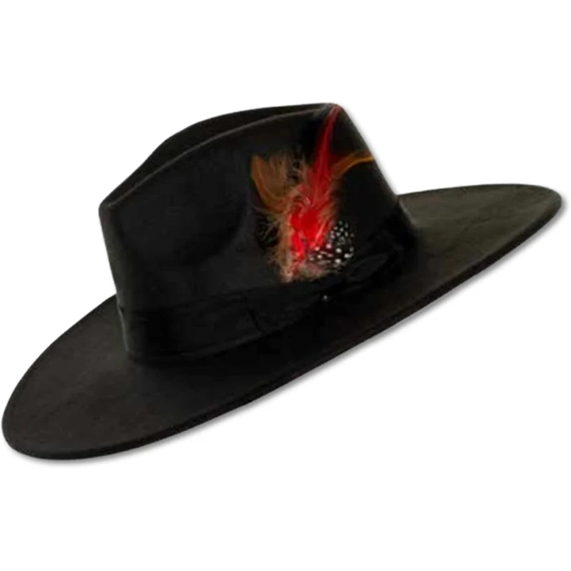 Wide Brim Felt Fedora Hat