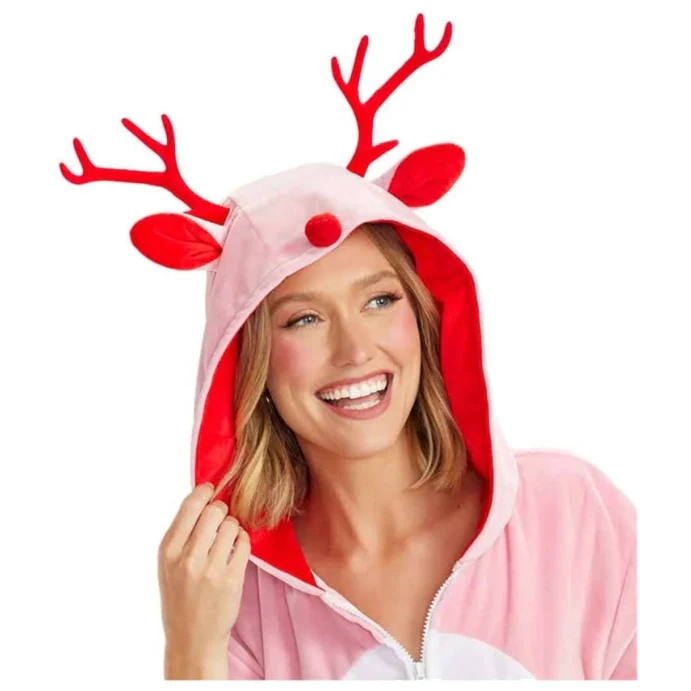 Women’s Pink Rudolph Jumpsuit - Image 4